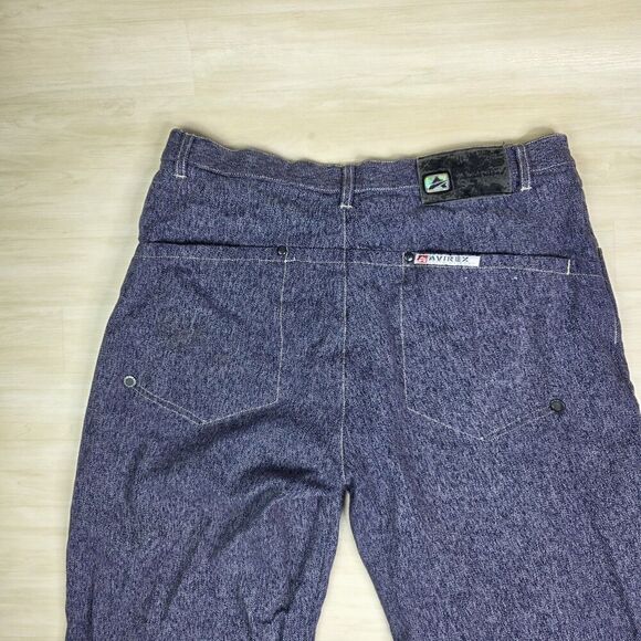 Avirex Denim Purple Jeans Baggy Wide Leg Y2K Vintage Streetwear Men's Size 34 - Picture 10 of 11